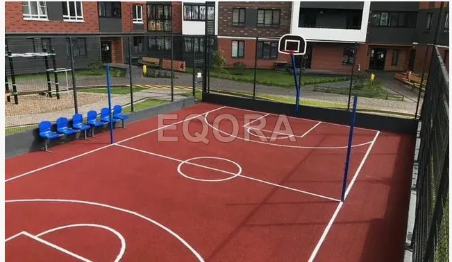 Бесшовное покрытие из резиновой крошки для баскетбольной площадки в Убинском